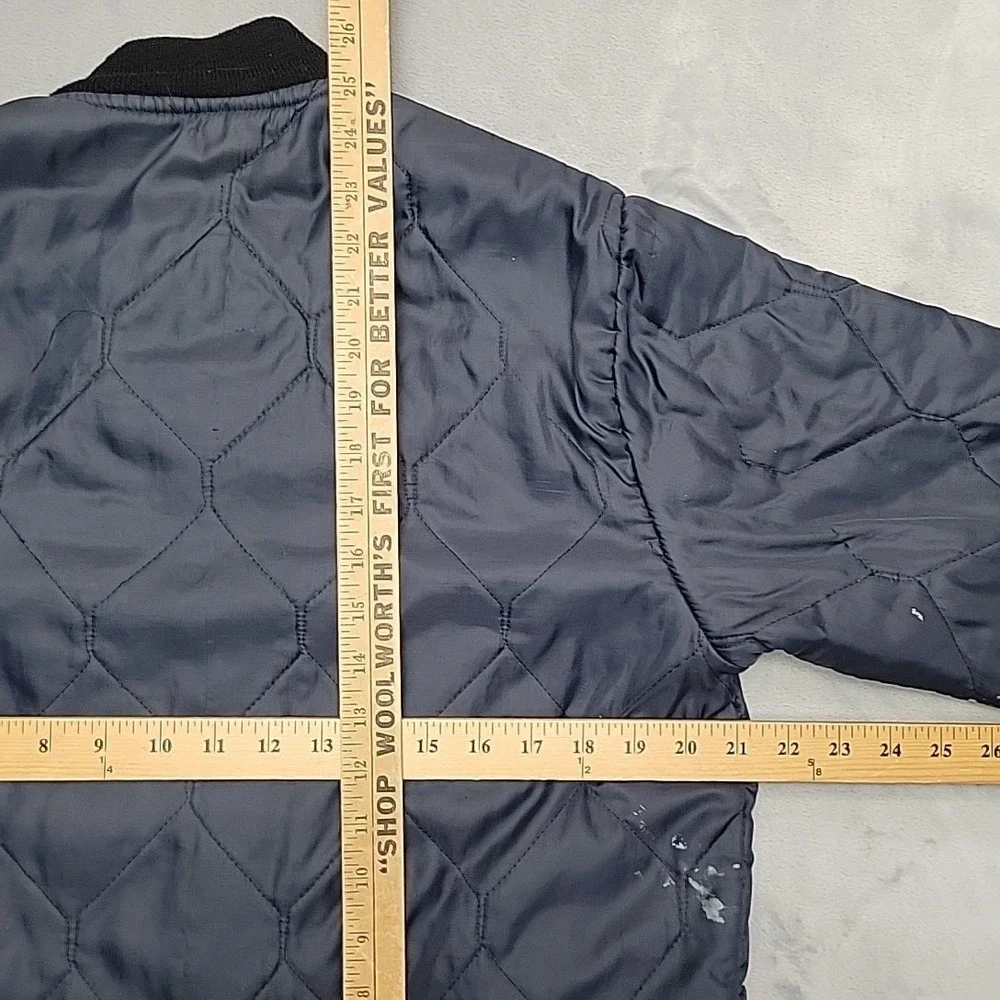 Vintage Wear-Guard  Jacket Mens Medium Navy Blue Quilted Bomber Work Made In USA